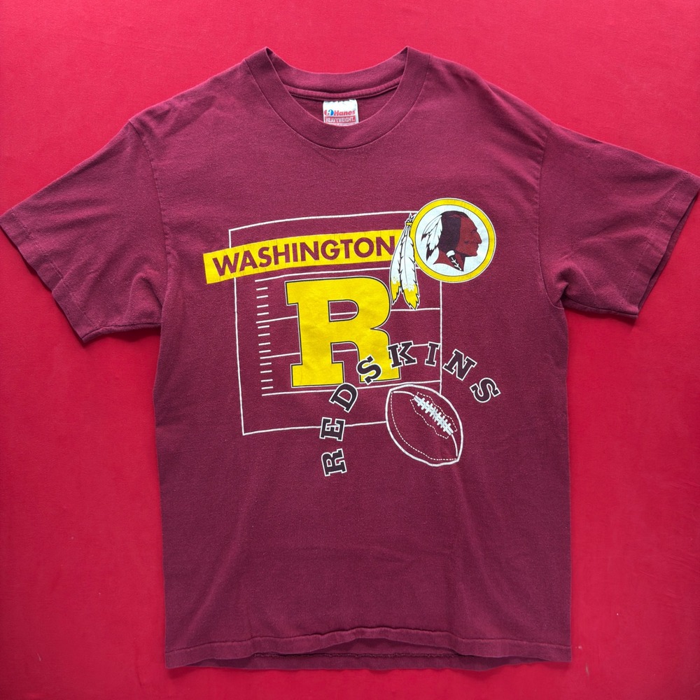 Vintage Hanes Washington Redskins T-Shirt Mens Large Burgundy Single Stitch USA - Picture 2 of 9